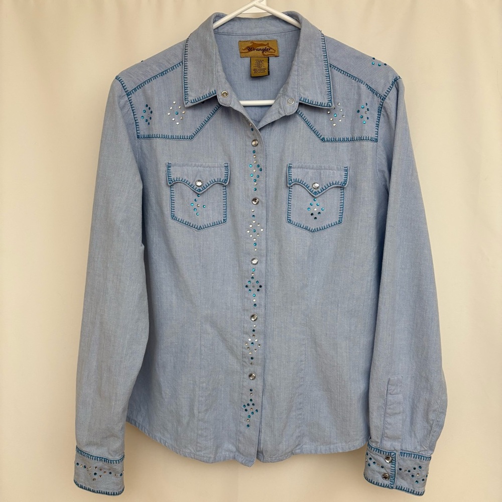 Wrangle Embellished Bling Rodeo Cowgirl Western Denim - Y2K - Size Large